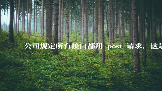 公司规定所有接口都用 post 请求,这是为什么?